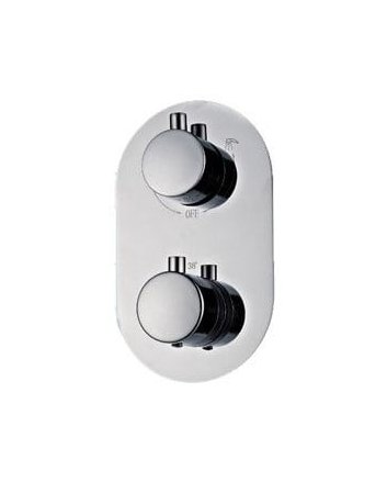 Sani DeLuxe Badset inbouw met box thermostaat, muurbevestiging / doucheslang, staafhanddouche rond Chroom