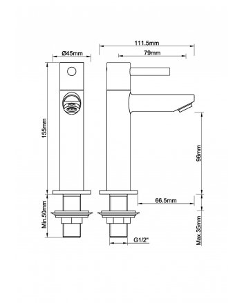 Amador fonteinkraan XL Kiwa 1/2'' geborsteld staal