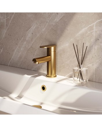 BRAUER Gold Edition lage opbouw wastafelmengkraan model C goud geborsteld PVD