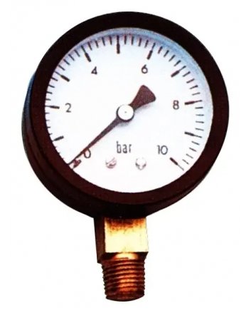 Drukmeter manometer 1/4" onderaansluiting 0-10 bar