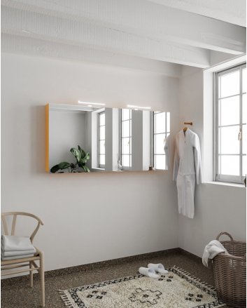 Mondiaz Cubb spiegelkast 150x70x16cm kleur ocher met 3 deuren